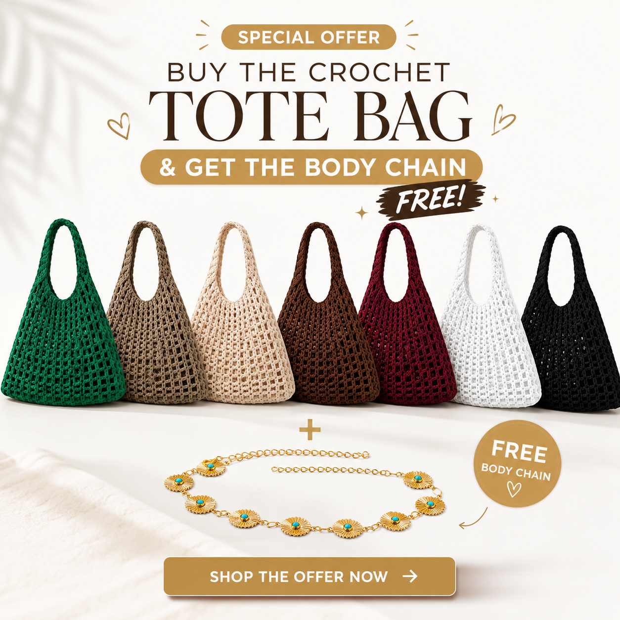 Summer Kit: Body Chain + Crochet Bag