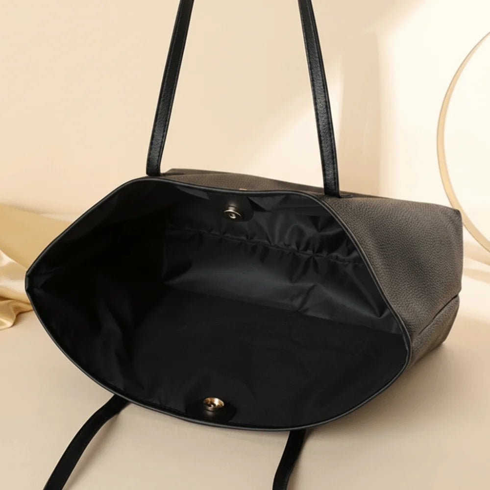 Women’s Faux Leather Tote Bag – Large Floral Shoulder Handbag, Casual Everyday Shopping Bag