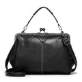 Vintage PU Leather Handbag for Women – Chic Shoulder & Crossbody Tote Bag with Rotating Clasp