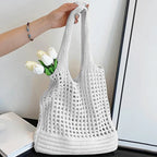 Boho Crochet Tote Bag for Women – Large Woven Shoulder Bag
