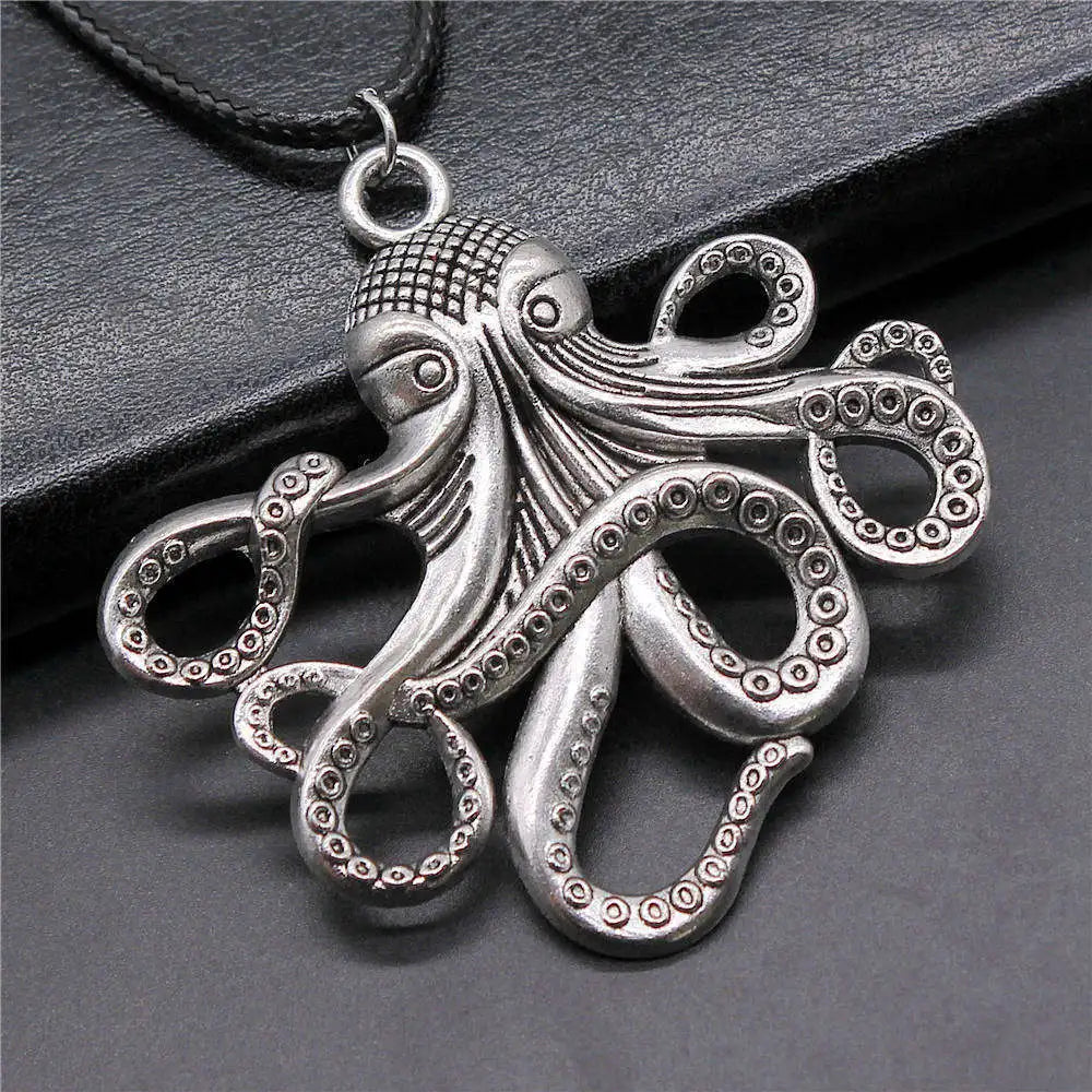 Vintage Style Necklace for Men – Leather Chain with Pendant, DIY Compatible
