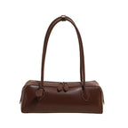 Vintage Leather Shoulder Bag for Women – Large Capacity East West Handbag, Retro Korean Style Luxury Armpit Bag