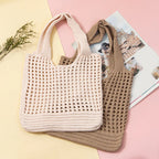 Boho Crochet Tote Bag for Women – Large Woven Shoulder Bag