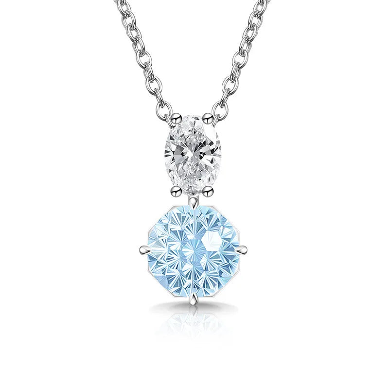 Sterling Silver Diamond Pendant Necklace – Dahlia Cut, Fine Jewelry for Women