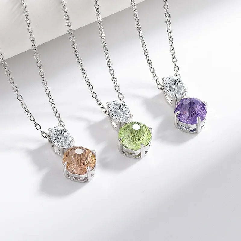 Sterling Silver Diamond Pendant Necklace – Dahlia Cut, Fine Jewelry for Women
