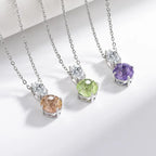 Sterling Silver Diamond Pendant Necklace – Dahlia Cut, Fine Jewelry for Women