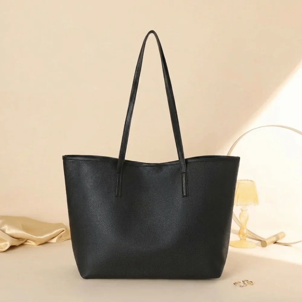 Women’s Faux Leather Tote Bag – Large Floral Shoulder Handbag, Casual Everyday Shopping Bag