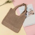 Boho Crochet Tote Bag for Women – Large Woven Shoulder Bag