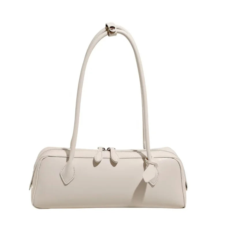 Vintage Leather Shoulder Bag for Women – Large Capacity East West Handbag, Retro Korean Style Luxury Armpit Bag