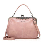 Vintage PU Leather Handbag for Women – Chic Shoulder & Crossbody Tote Bag with Rotating Clasp