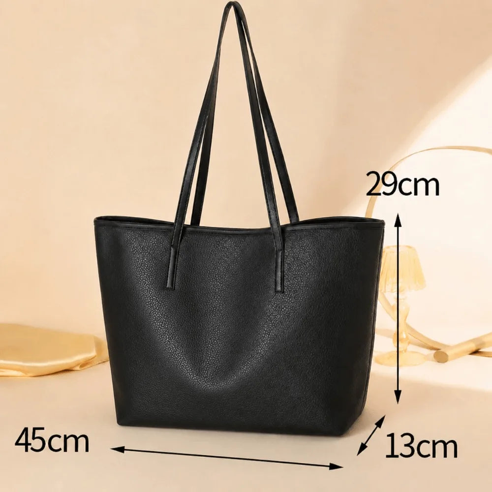 Women’s Faux Leather Tote Bag – Large Floral Shoulder Handbag, Casual Everyday Shopping Bag