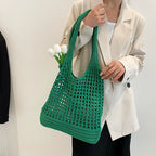 Boho Crochet Tote Bag for Women – Large Woven Shoulder Bag