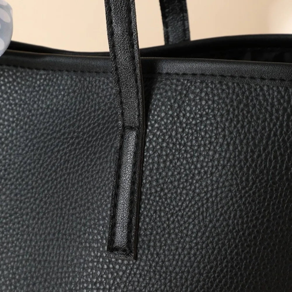 Women’s Faux Leather Tote Bag – Large Floral Shoulder Handbag, Casual Everyday Shopping Bag