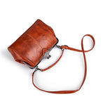 Vintage PU Leather Handbag for Women – Chic Shoulder & Crossbody Tote Bag with Rotating Clasp
