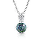 Sterling Silver Diamond Pendant Necklace – Dahlia Cut, Fine Jewelry for Women