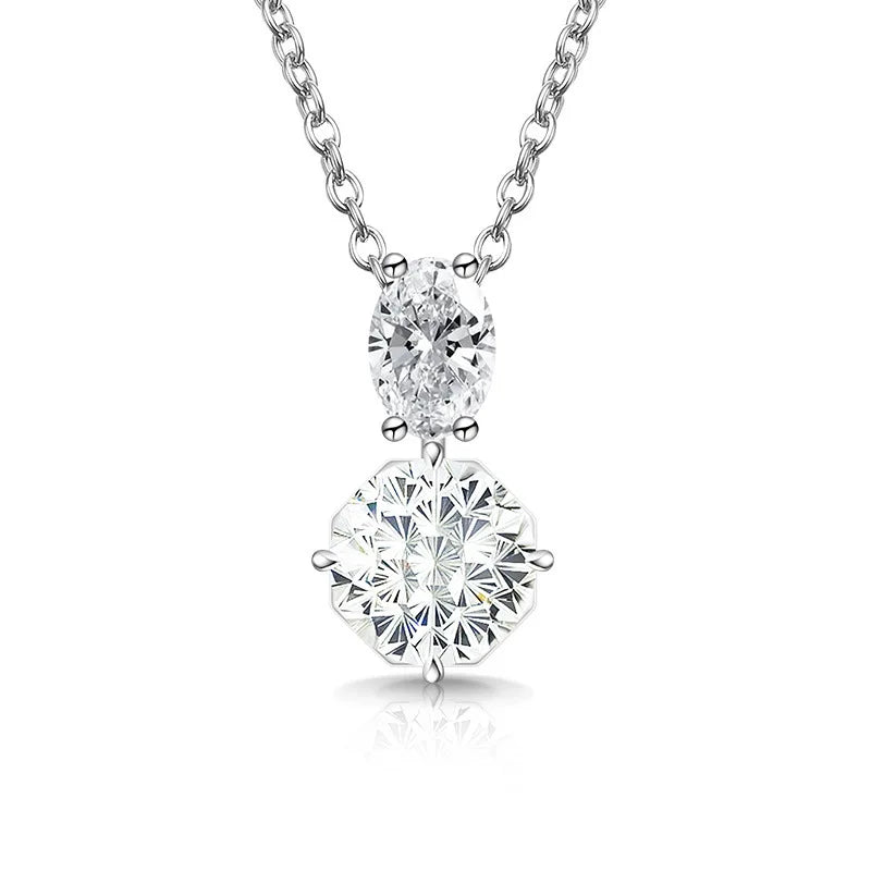 Sterling Silver Diamond Pendant Necklace – Dahlia Cut, Fine Jewelry for Women