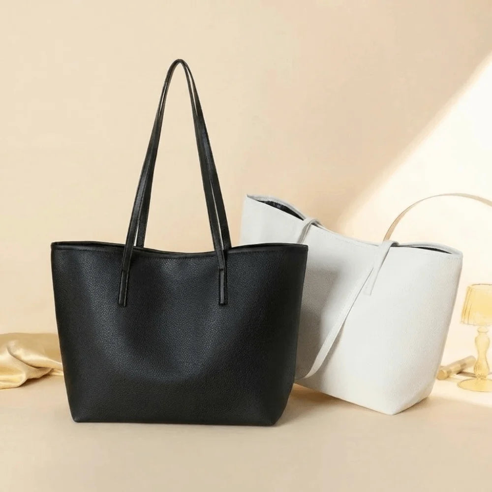 Women’s Faux Leather Tote Bag – Large Floral Shoulder Handbag, Casual Everyday Shopping Bag
