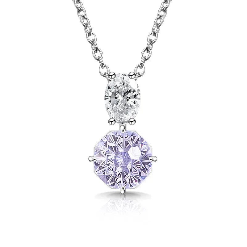 Sterling Silver Diamond Pendant Necklace – Dahlia Cut, Fine Jewelry for Women