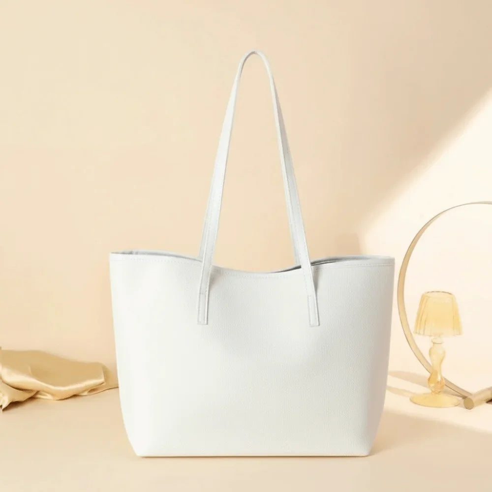 Women’s Faux Leather Tote Bag – Large Floral Shoulder Handbag, Casual Everyday Shopping Bag